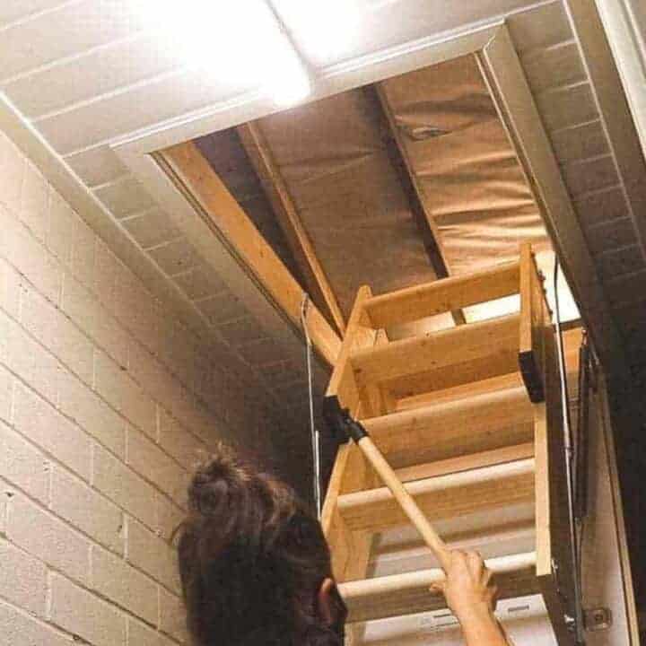 Standard enlarged loft hatch in hallway