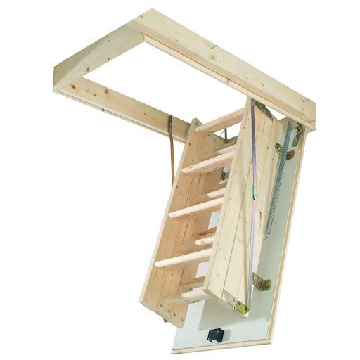 Loft ladder installed into enlarged loft hatch opening